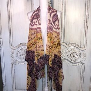 Beautiful Sheer Coverup/ Duster Colors of Yellow, Lavender, Cream One Size
